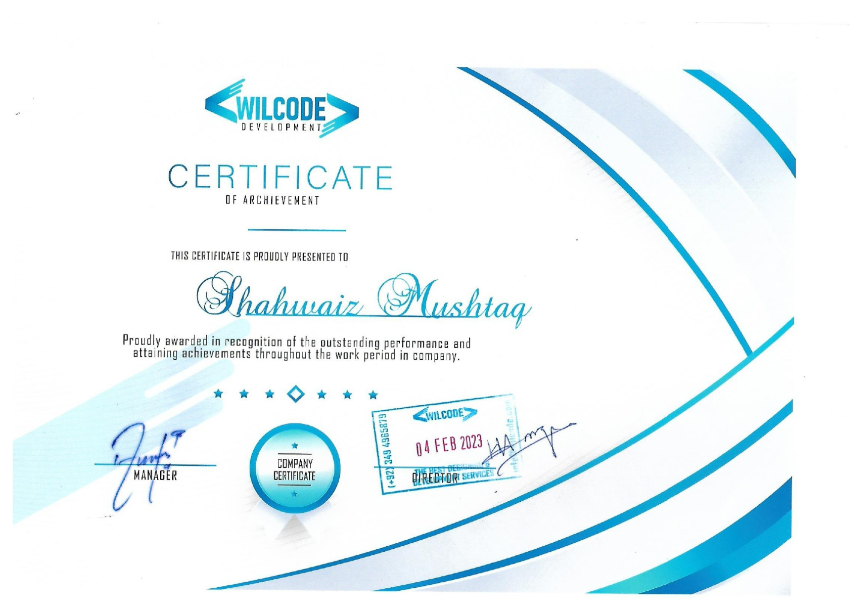 Shahwaiz Mushtaq SEO Certificate